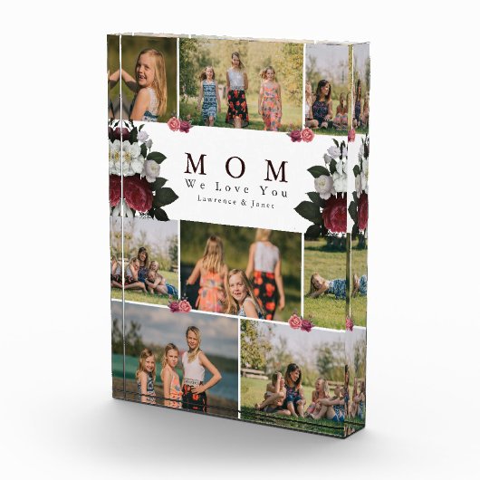 シンプル植物フローラMOM 8フォトコラージュの贈り物 フォトブロック (右)