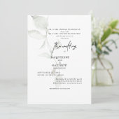 シンプル植物両親淡い色のセージ結婚ズ 招待状 (スタンド正面)