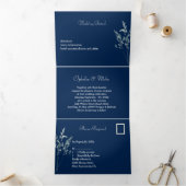 シンプル植物体、三折レターフォールド招待状 三つ折り招待状 (内部)