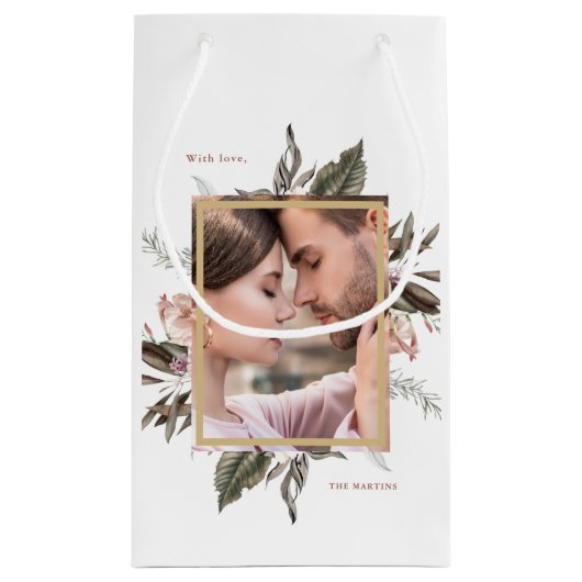 シンプル植物写真と名前スモール抱き枕 スモールペーパーバッグ (裏面)