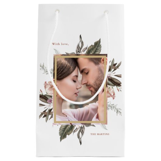 シンプル植物写真と名前スモール抱き枕 スモールペーパーバッグ (正面)