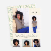 シンプル植物写真コラージュ卒業会 招待状