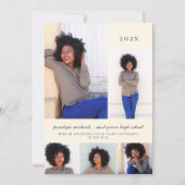 シンプル植物写真コラージュ卒業会 招待状 (正面)