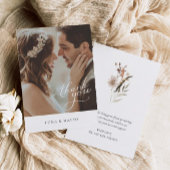 シンプル植物写真結婚サンキューカード サンキューカード