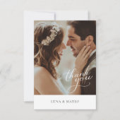 シンプル植物写真結婚サンキューカード サンキューカード (正面)