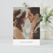 シンプル植物写真結婚サンキューカード サンキューカード (スタンド正面)