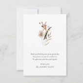 シンプル植物写真結婚サンキューカード サンキューカード (裏面)