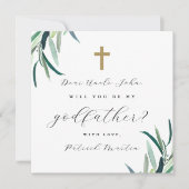 シンプル植物十字神父の提案写真 招待状 (正面)