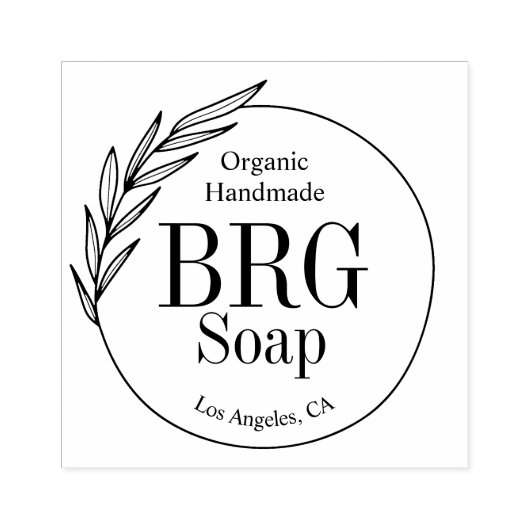 シンプル植物単線画オーガニック手製石鹸 ラバースタンプ (インプリント)