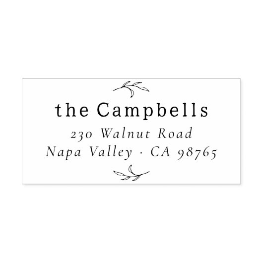 シンプル植物姓&差出人住所 セルフインキングスタンプ (デザイン)