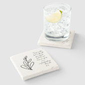 シンプル植物学の白黒の聖書の詩 | ストーンコースター (横)