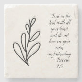 シンプル植物学の白黒の聖書の詩 | ストーンコースター (正面)