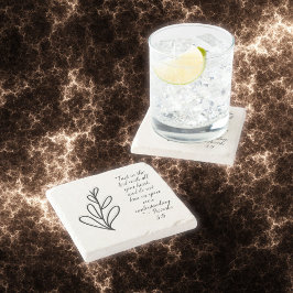 シンプル植物学の白黒の聖書の詩 | ストーンコースター