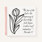 シンプル植物学の白黒の聖書の詩 | ノートブック (正面)