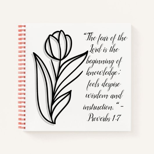 シンプル植物学の白黒の聖書の詩 | ノートブック (正面)