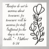 シンプル植物学の白黒の聖書の詩 | ポスター (正面)