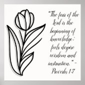 シンプル植物学の白黒の聖書の詩 | ポスター (正面)