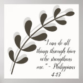 シンプル植物学の白黒の聖書の詩 | ポスター (正面)