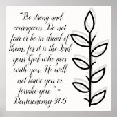 シンプル植物学の白黒の聖書の詩 | ポスター (正面)