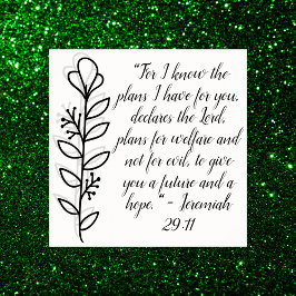 シンプル植物学の白黒の聖書の詩 | ポスター