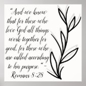 シンプル植物学の白黒の聖書の詩 | ポスター (正面)