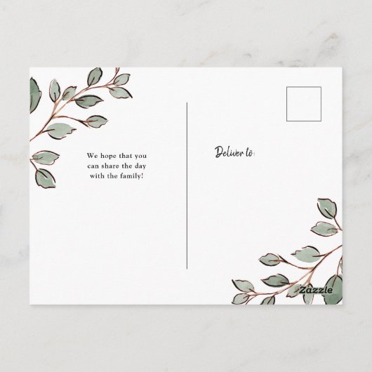 シンプル植物学幾何学クラフト |ファミリ懇親会 ポストカード (裏面)