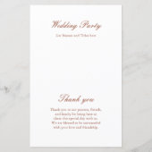 シンプル植物学結婚式計画 (裏面)