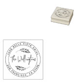 シンプル植物家族名差出人住所自己 ラバースタンプ (押印)