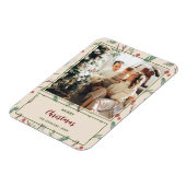 シンプル植物柄メリークリスマスフォト マグネット (左側)