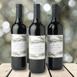 シンプル植物水の色カスタム応援結婚ズ ワインラベル