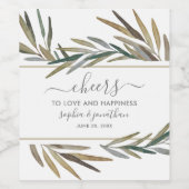 シンプル植物水の色カスタム応援結婚ズ ワインラベル (シングルラベル)