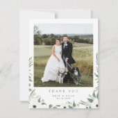 シンプル植物水彩写真サンキューカード サンキューカード (正面)