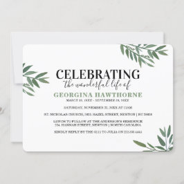 シンプル植物水彩記念招待状 招待状