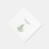 シンプル植物水色ファーン結婚ズ スタンダードカクテルナプキン (角)