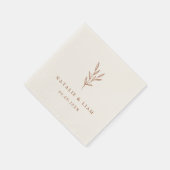 シンプル植物焦げオレンジ結婚のナプキン スタンダードカクテルナプキン (角)