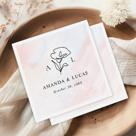 シンプル植物素朴結婚薬 スタンダードカクテルナプキン