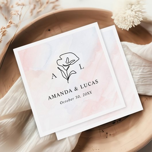 シンプル植物素朴結婚薬 スタンダードカクテルナプキン