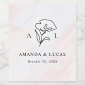 シンプル植物素朴結婚薬 ワインラベル (シングルラベル)