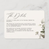 シンプル植物結婚詳細 エンクロージャーカード (正面)