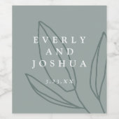 シンプル植物茎ワインラベル ワインラベル (シングルラベル)