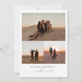 シンプル楕円形フォトコラージュ結婚式の日付を保存 招待状 (裏面)