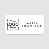 シンプル業務パーソナライズされたロゴ従業員スタッフ 名札 (正面)