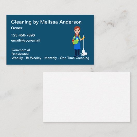 シンプル業務用カーモダンドの清掃 名刺 (正面/裏面)