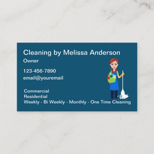 シンプル業務用カーモダンドの清掃 名刺 (正面)