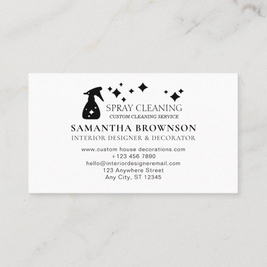 シンプル標準清掃用スプレーボトル 名刺 (裏面)