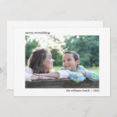 シンプル横エレガントのクリスマスフォトカード シーズンカード (正面/裏面)