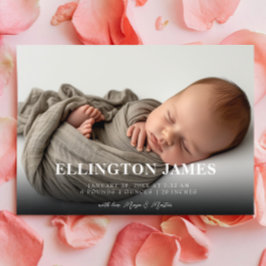 シンプル横エレガントベビー誕生 案内状