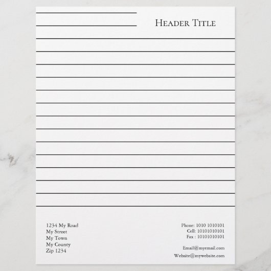 シンプル横付きパーソナライズされた レターヘッド (正面)