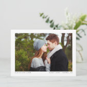 シンプル横型エレガント写真日付カードの保存 セーブザデート (スタンド正面)