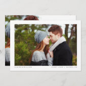 シンプル横型エレガント写真日付カードの保存 セーブザデート (正面/裏面)